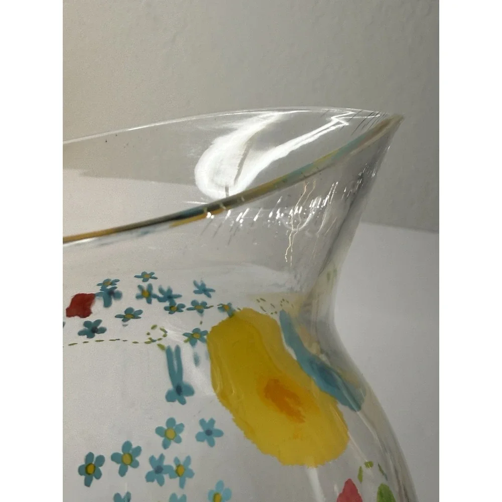 Vintage‎ STARBUCKS 2006 Green Ribbon Flowers Logo 64oz. Plastic Pitcher Tea Rare